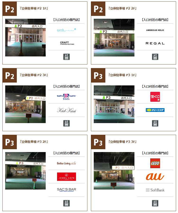 イオンレイクタウンMoriP駐車場案内板