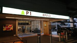 イオンレイクタウンMori駐車場店内入り口